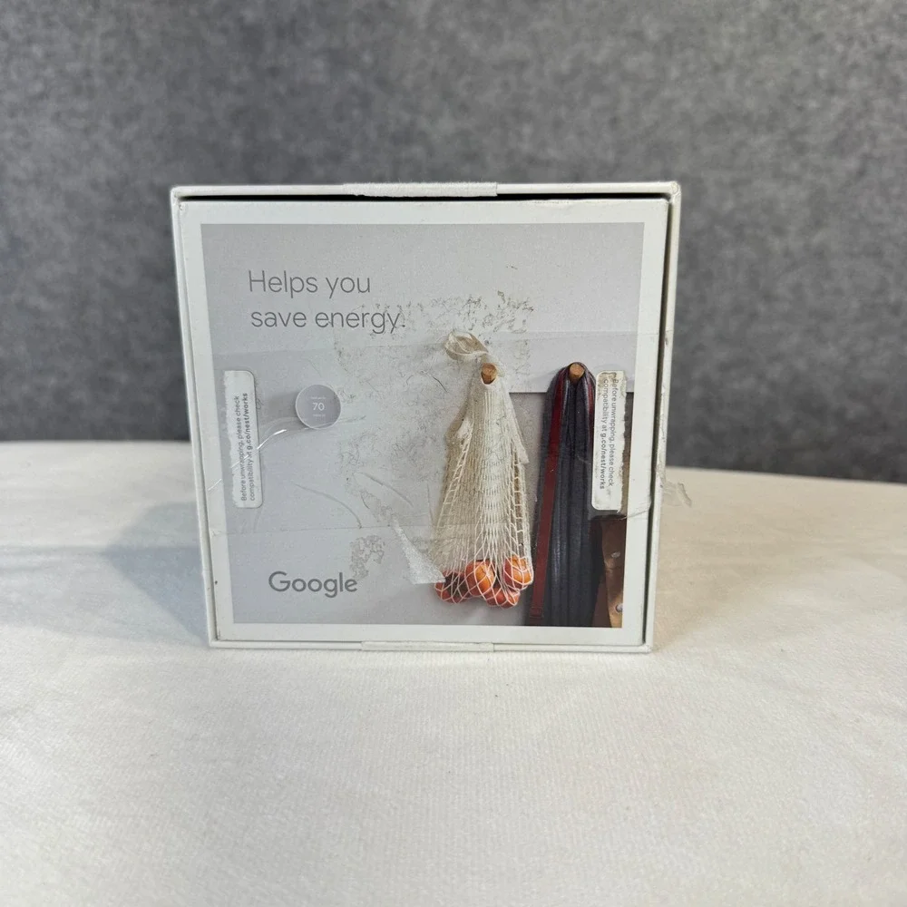 Google Nest Thermostat White Smart Home Energy Saving Control from Anywhere